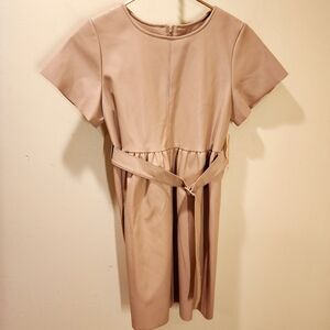 Wonder Nation Tan Faux Leather Girls Dress Size L (10-12) NWT